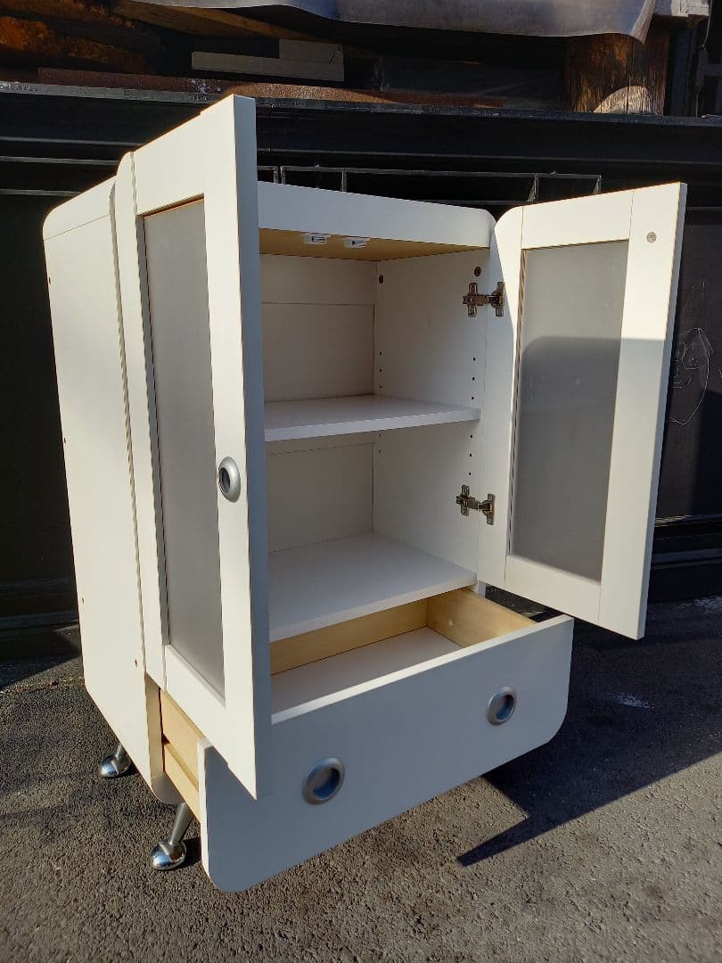 希少　スペースエイジ　フューチャー　スプートニク　ホワイト　サイド　キャビネット