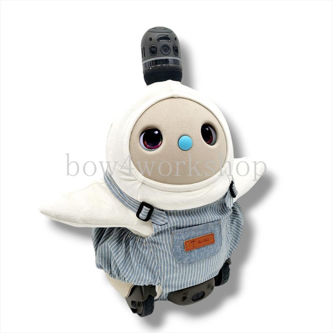 ラボット LOVOT ラボットの服ハンドメイド　ヒッコリーサロペットパンツブルー