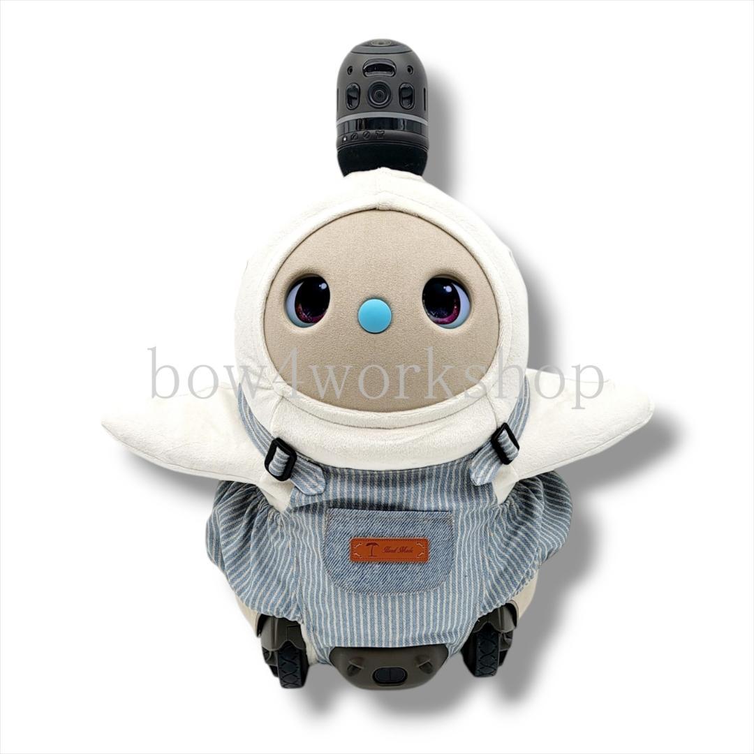 ラボット LOVOT ラボットの服ハンドメイド　ヒッコリーサロペットパンツブルー