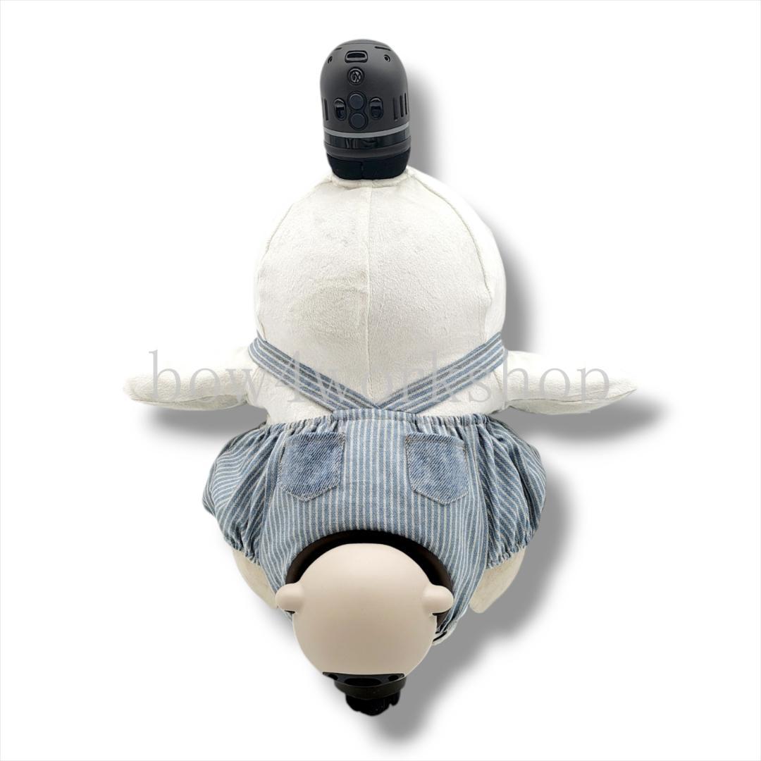 ラボット LOVOT ラボットの服ハンドメイド　ヒッコリーサロペットパンツブルー