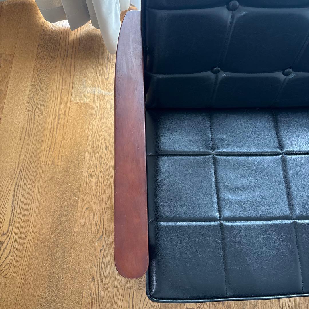 カリモク風　2人掛け　ソファ　革