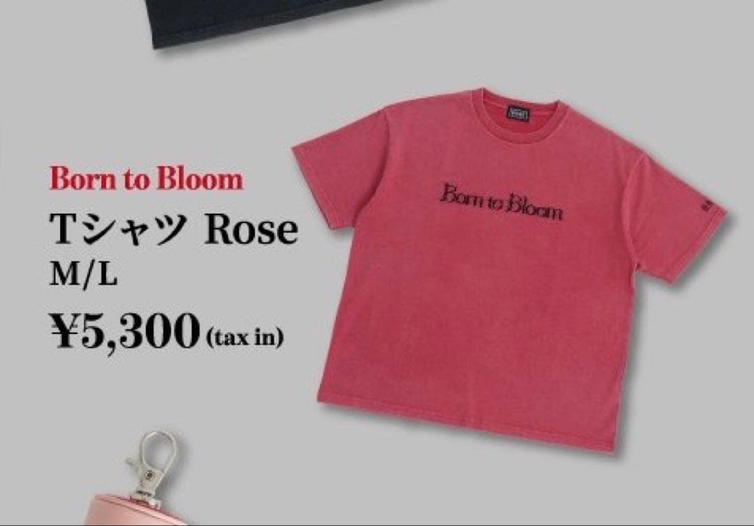 Born to Bloom Tシャツ Mサイズ ローズ