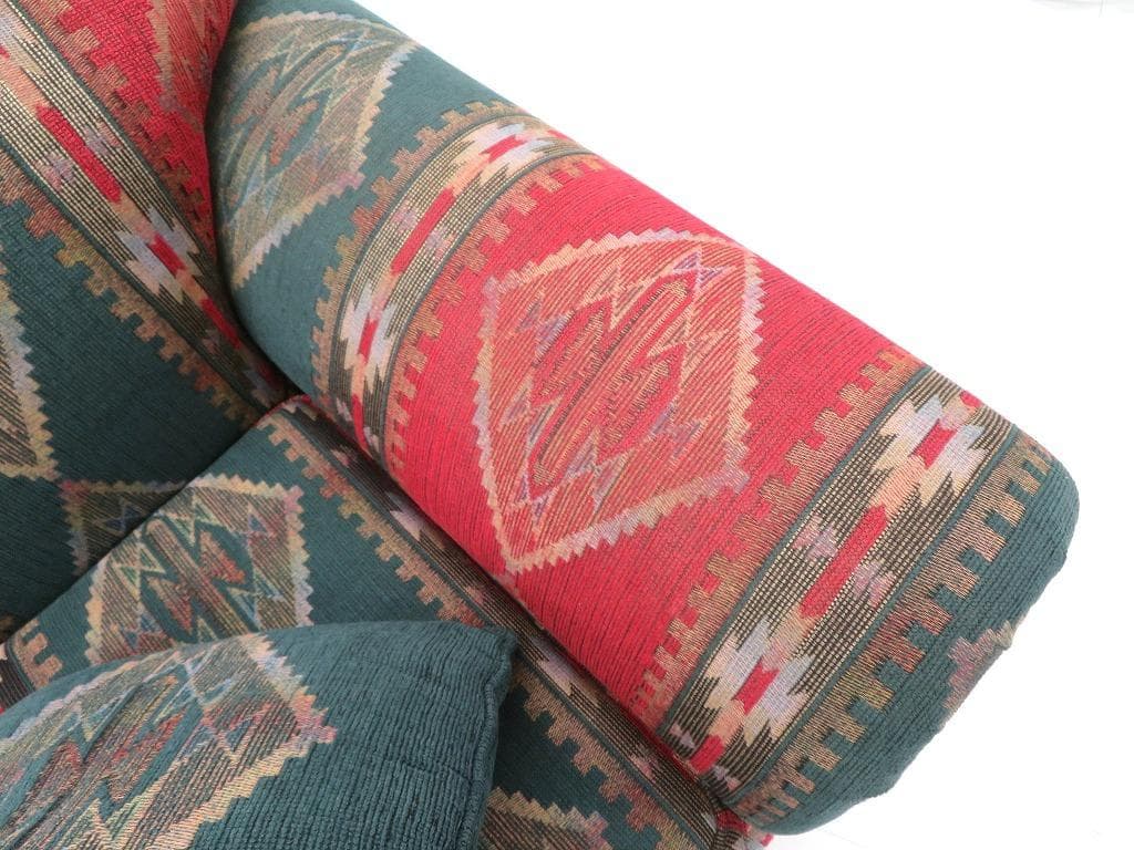 展示品　シモンズ　3人掛けソファ　キリム柄オルテガ柄ネイティブ店舗什器高級