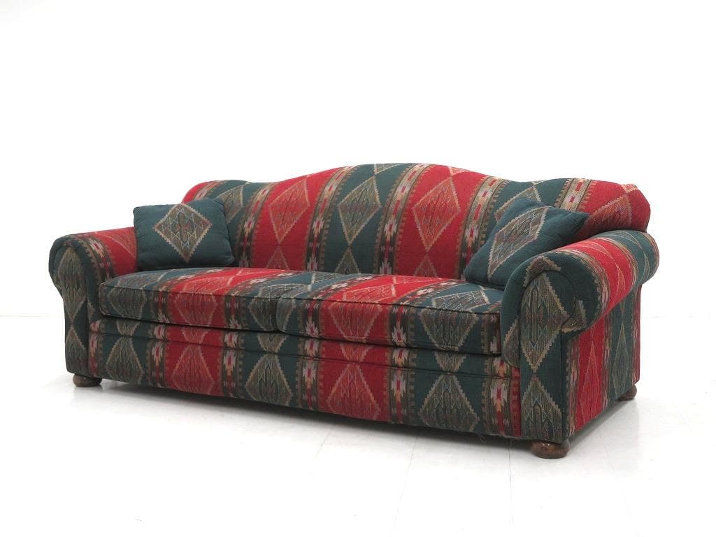 展示品　シモンズ　3人掛けソファ　キリム柄オルテガ柄ネイティブ店舗什器高級