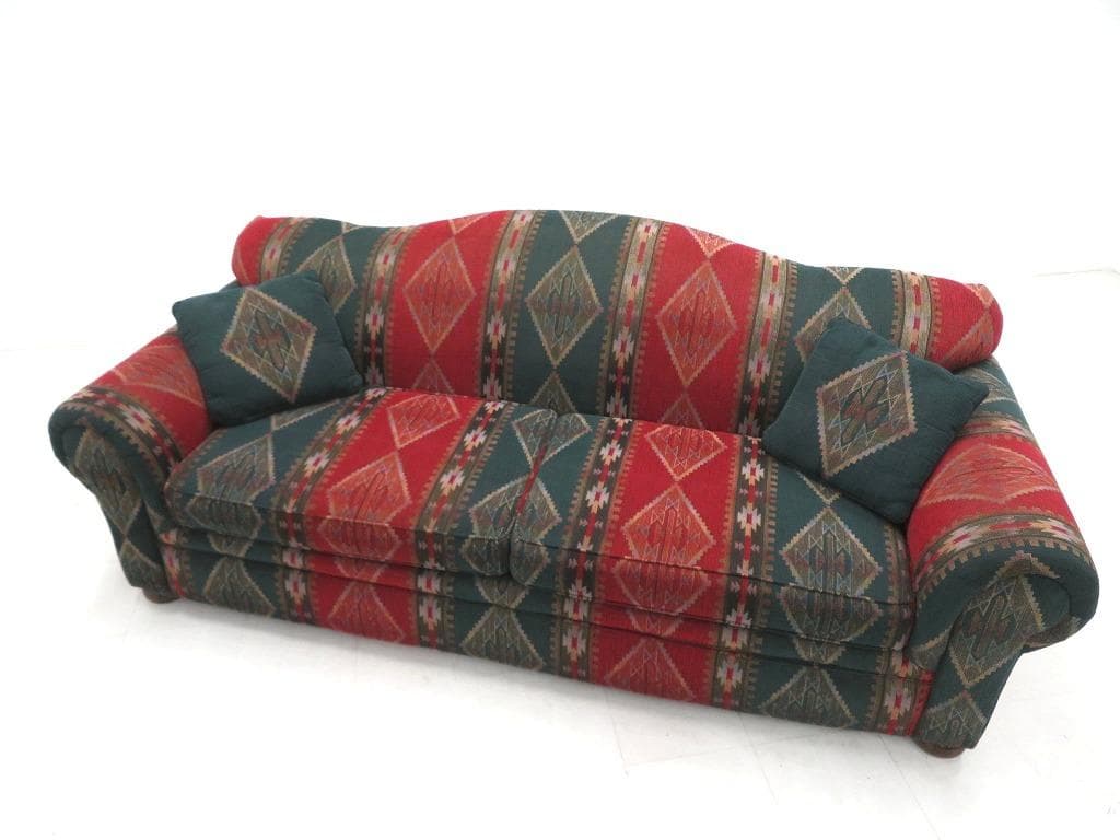展示品　シモンズ　3人掛けソファ　キリム柄オルテガ柄ネイティブ店舗什器高級