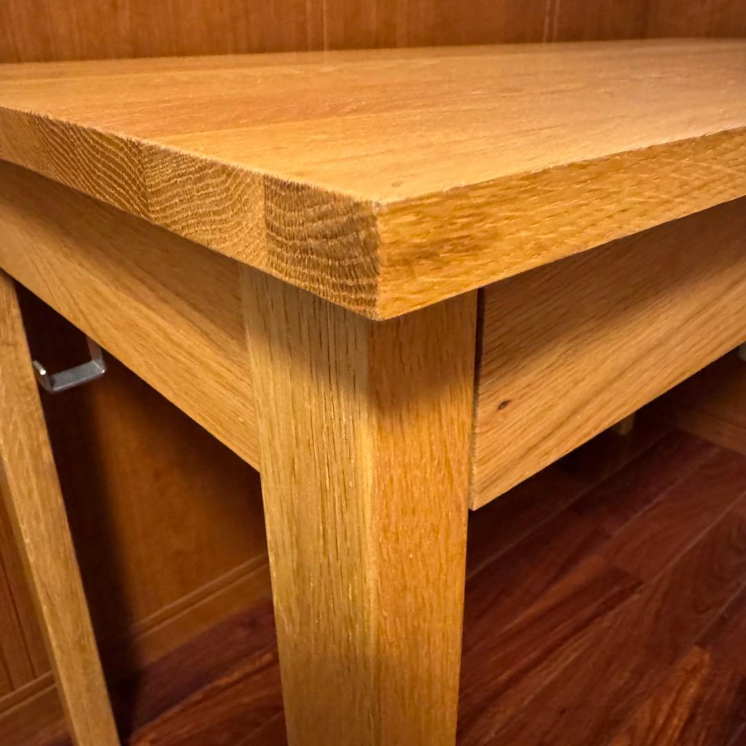 無印良品 無垢材 デスク 机 引出付 オーク材 完成品 送料込