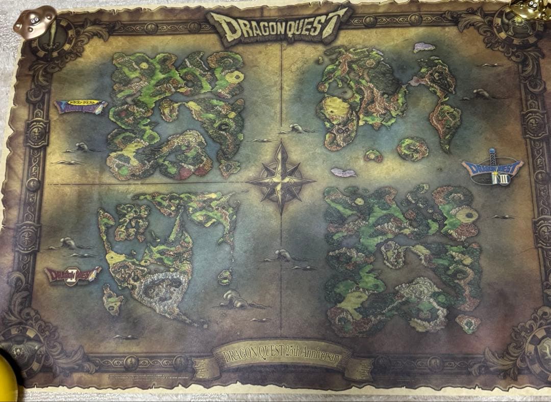 【未使用品】ドラクエ25周年 ドラクエ1、2、3 セット特典 世界地図ポスター
