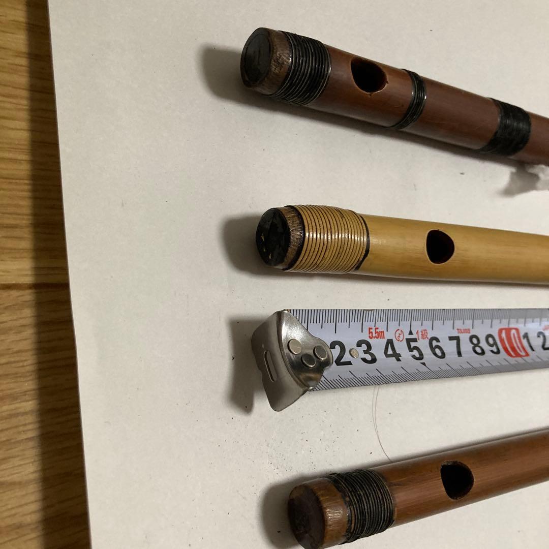 横笛　篠笛 竹製 6穴 約４０cm ３本セット