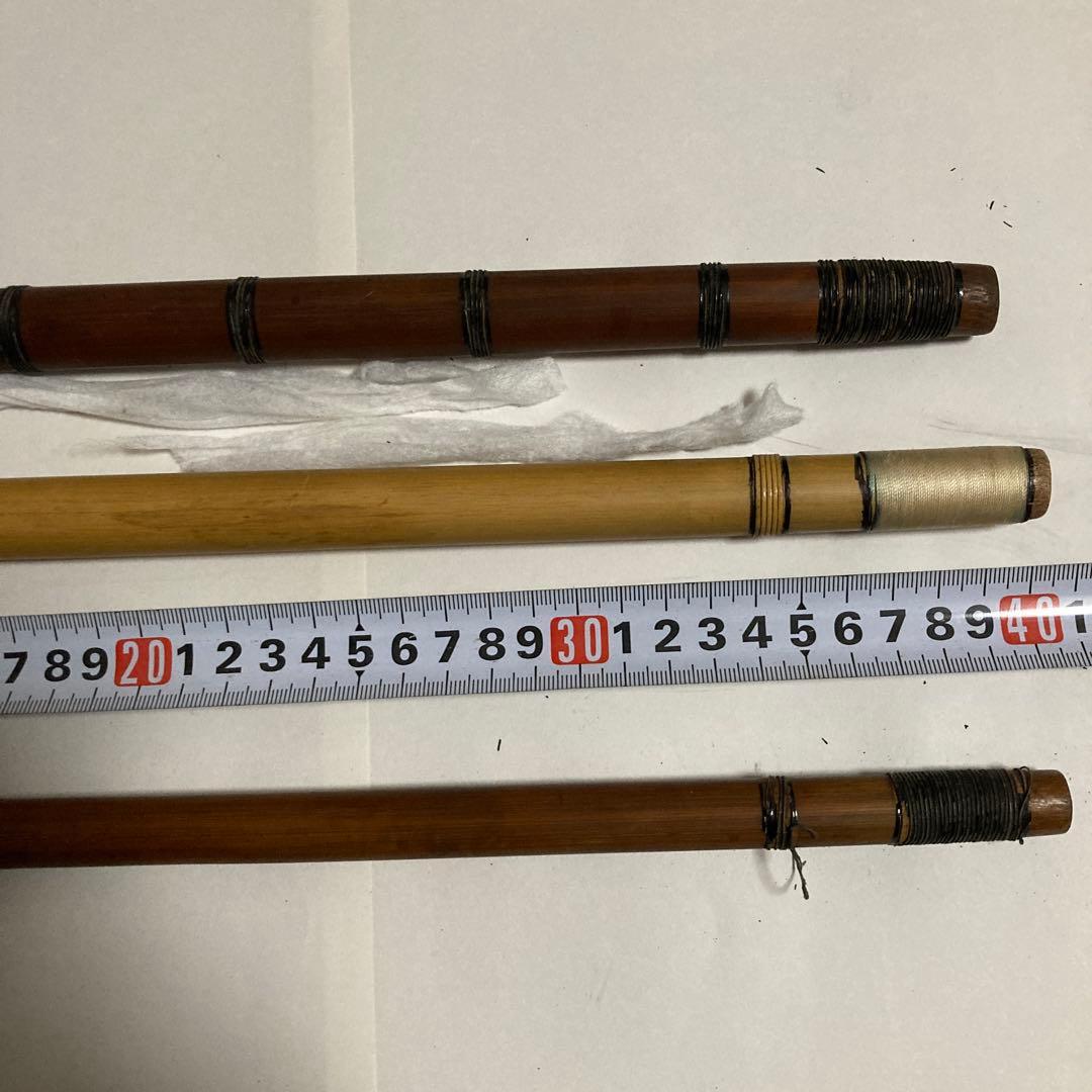 横笛　篠笛 竹製 6穴 約４０cm ３本セット