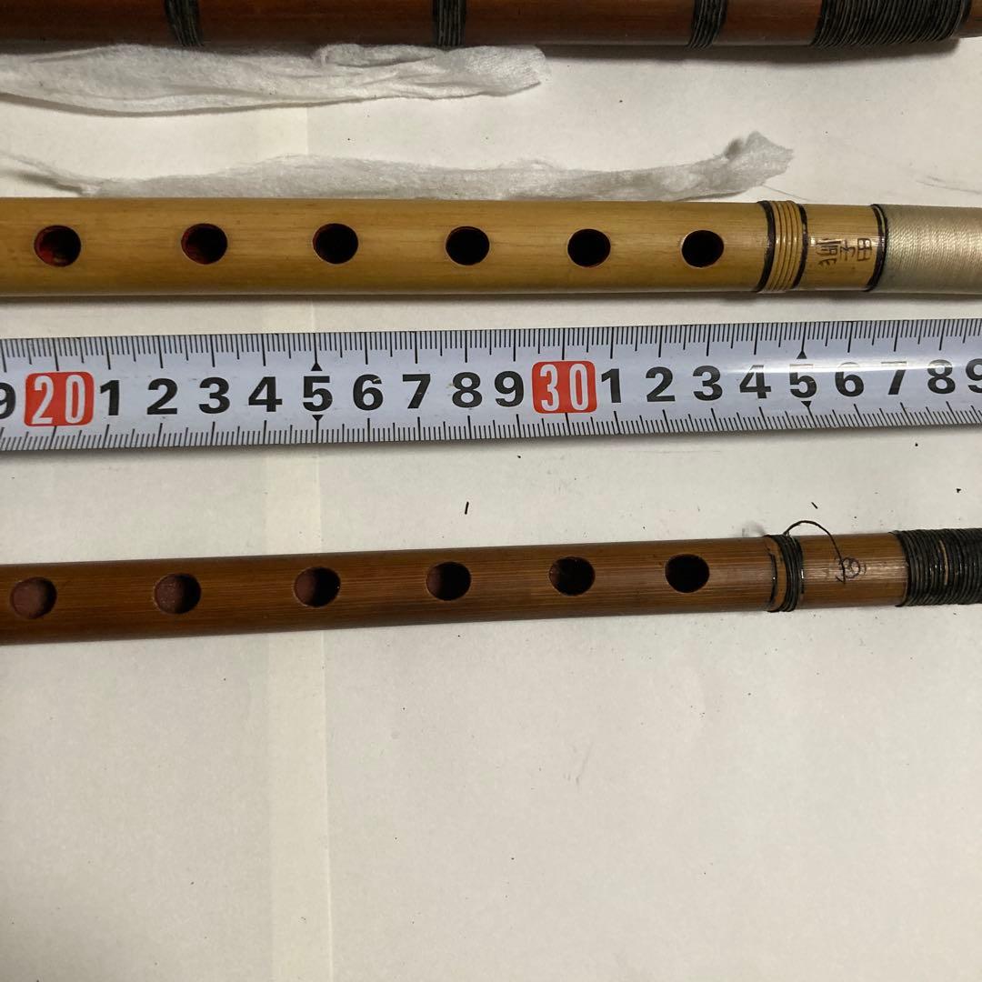 横笛　篠笛 竹製 6穴 約４０cm ３本セット