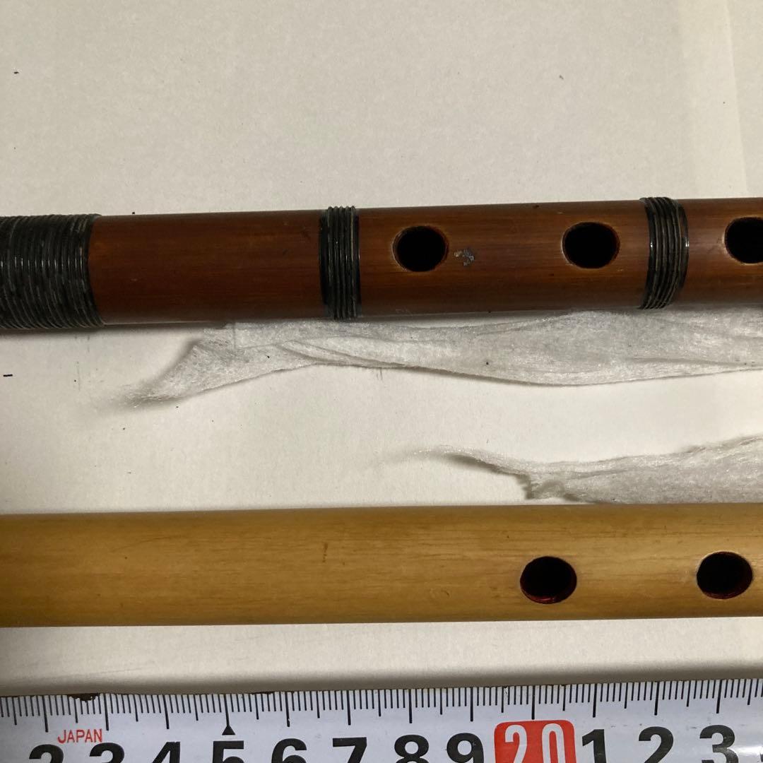 横笛　篠笛 竹製 6穴 約４０cm ３本セット