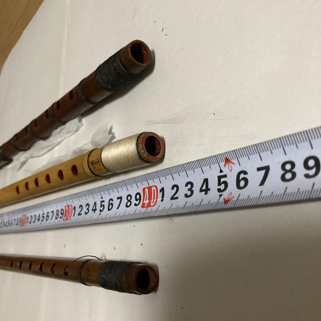 横笛　篠笛 竹製 6穴 約４０cm ３本セット