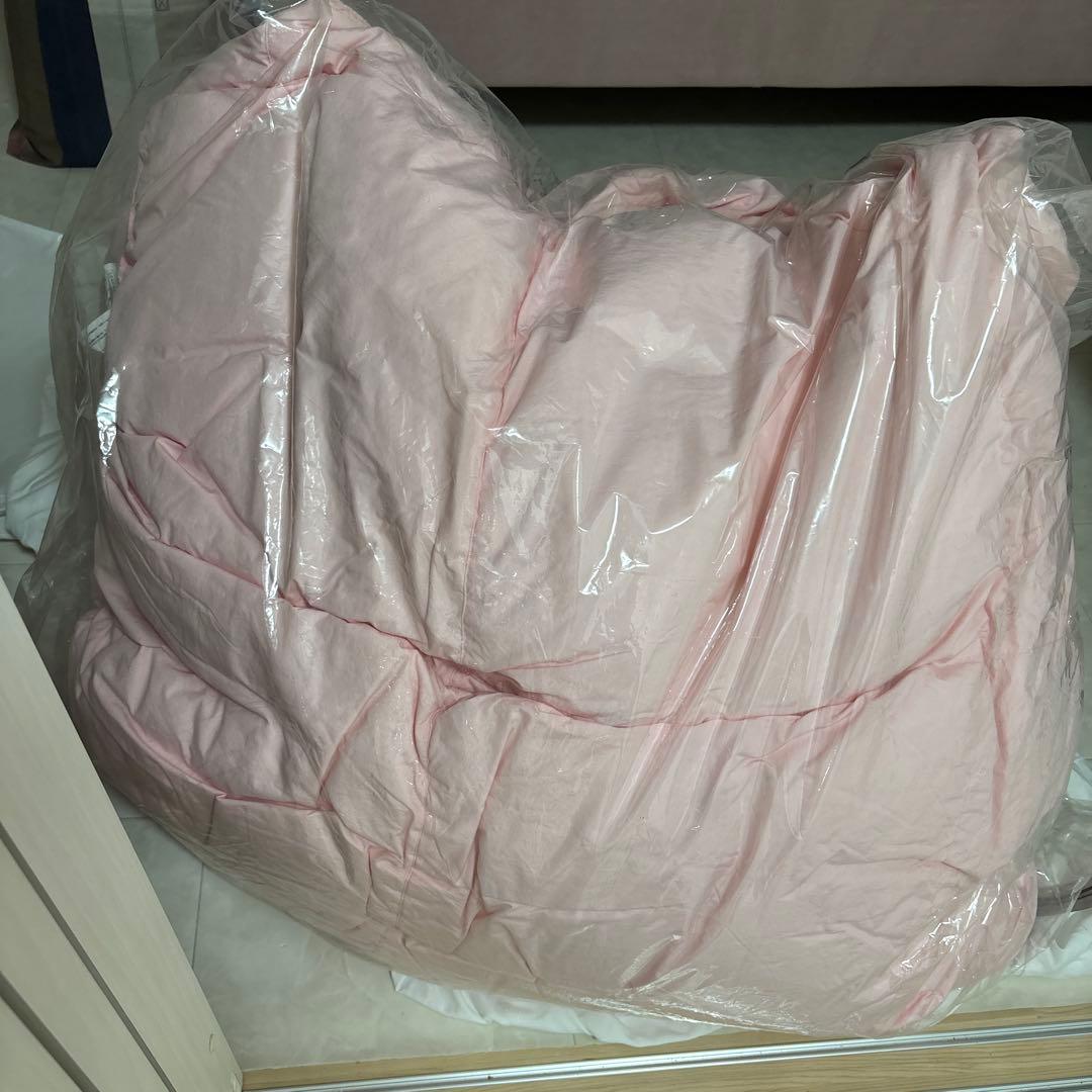 羽毛布団　ホワイトダック　ダブル　ピンク