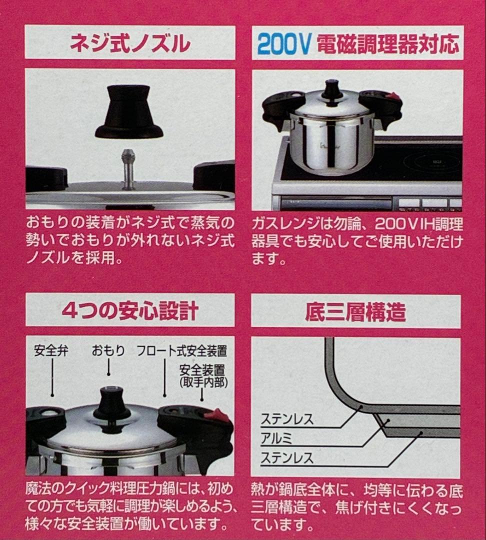 未使用 ワンダーシェフ 魔法のクイック料理 両手圧力鍋 5.5L QDA55