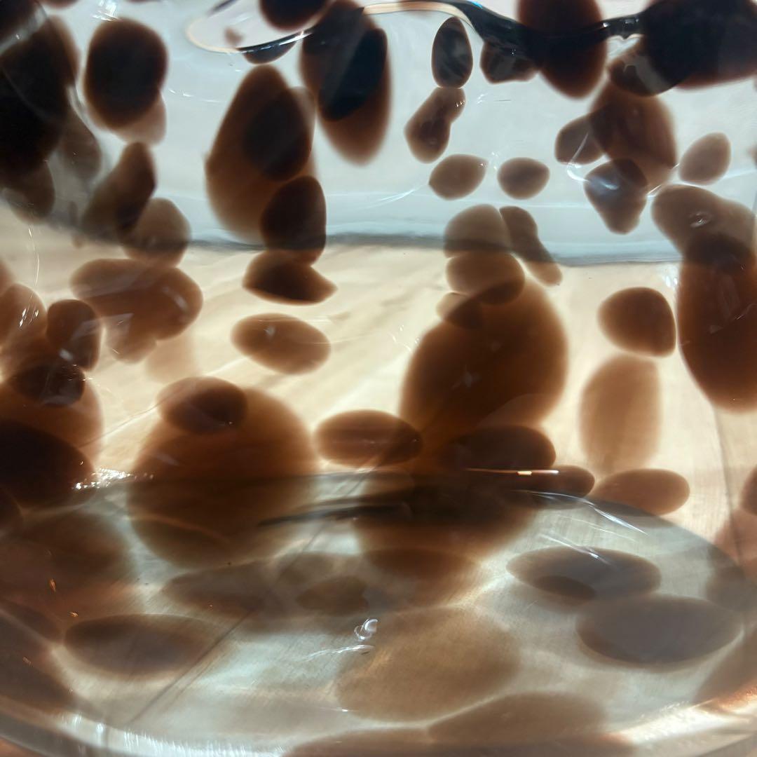 sghr スガハラガラス サック 豹柄 ガラス オブジェ 置物 インテリア