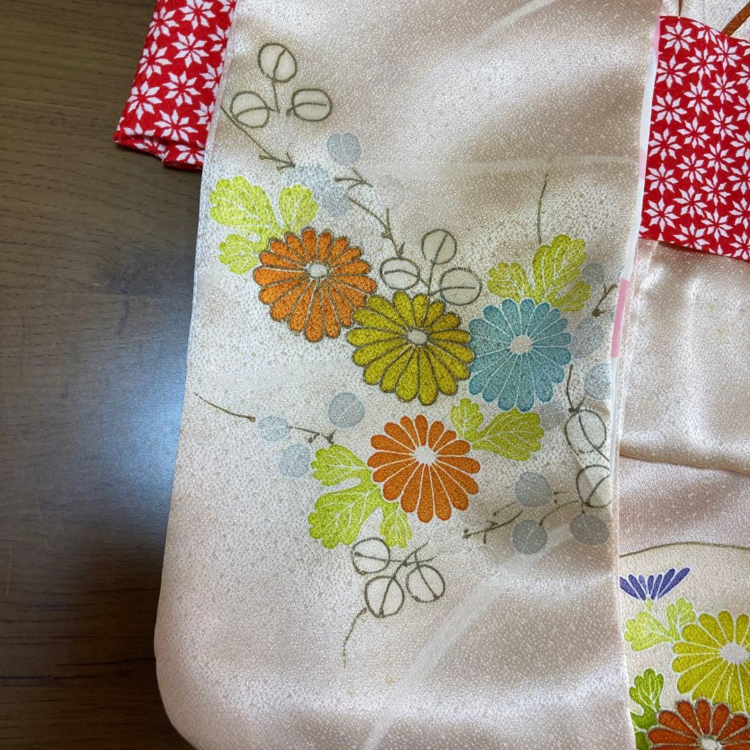 花柄着物と赤い帯12号