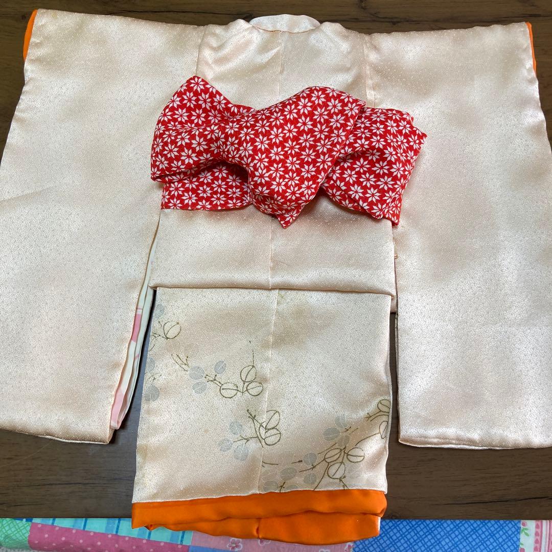 花柄着物と赤い帯12号