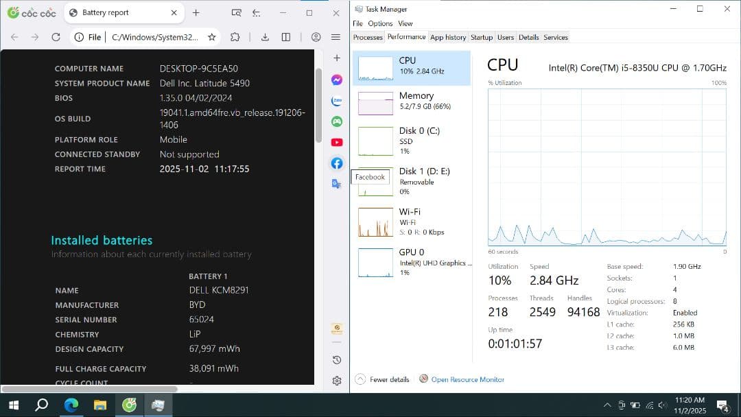 Windowsノート本体 DELL LATITUDE 5490 i5 -8350u 8/256gb