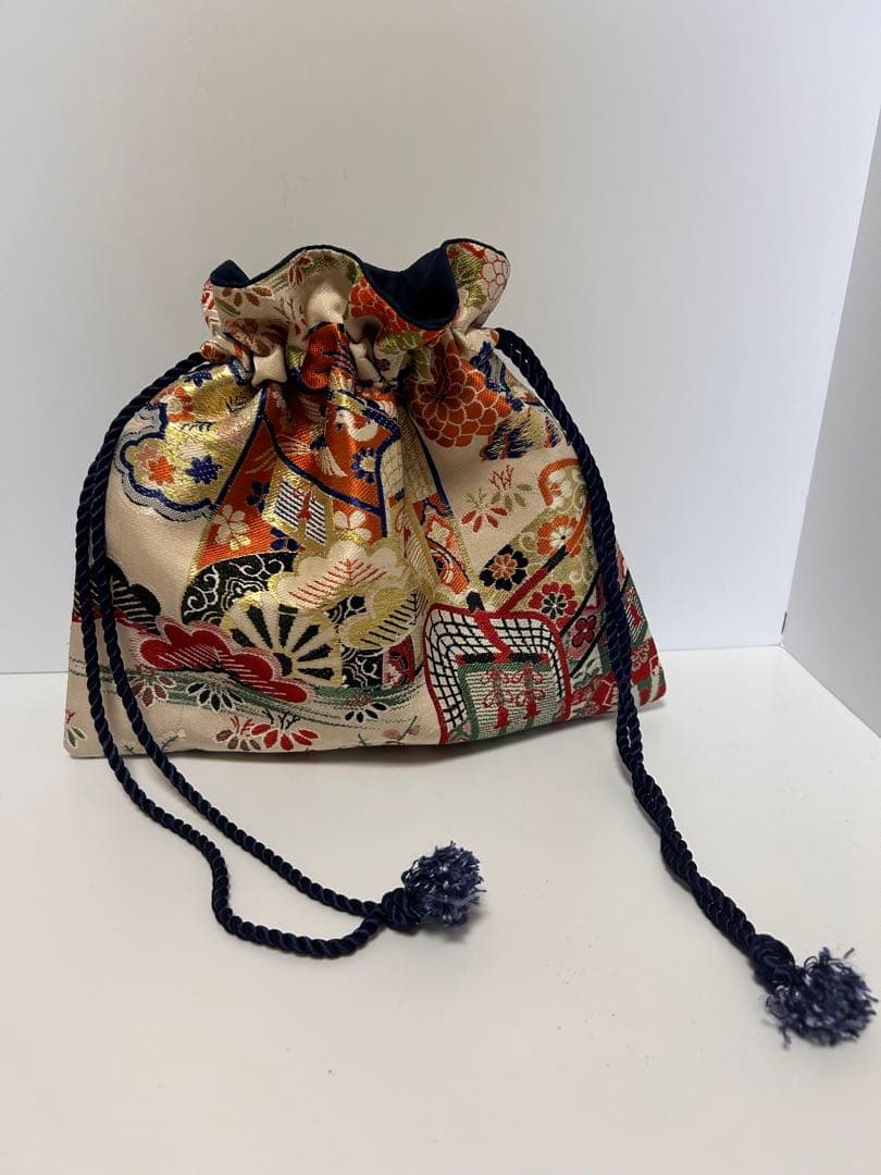 帯　リメイク　三点セット　巾着　クラッチバッグ　サコッシュ