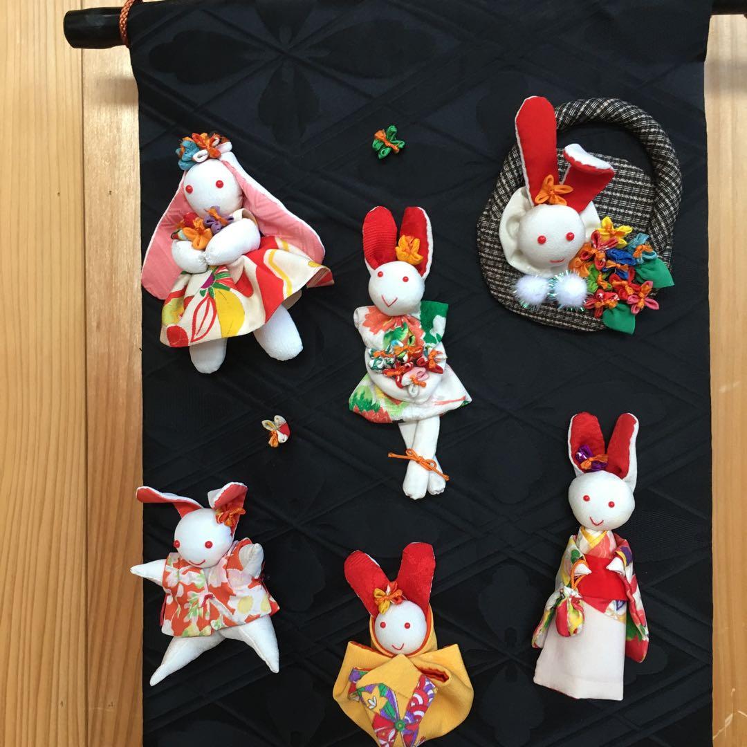 ❤️うさぎさん19匹の手作りタペストリー❤️