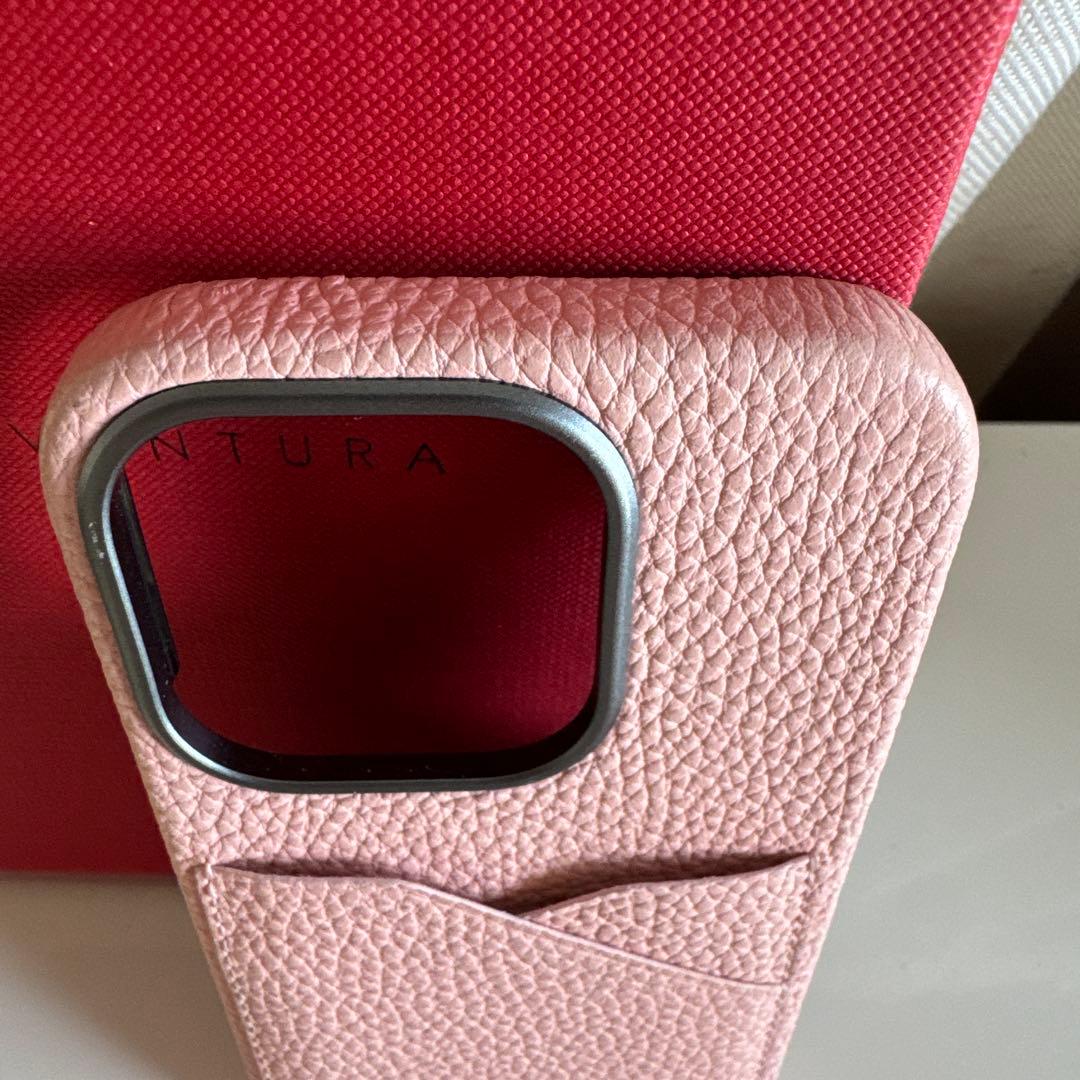 【美品】BONAVENTURA iPhone15pro レザーケース ピンク
