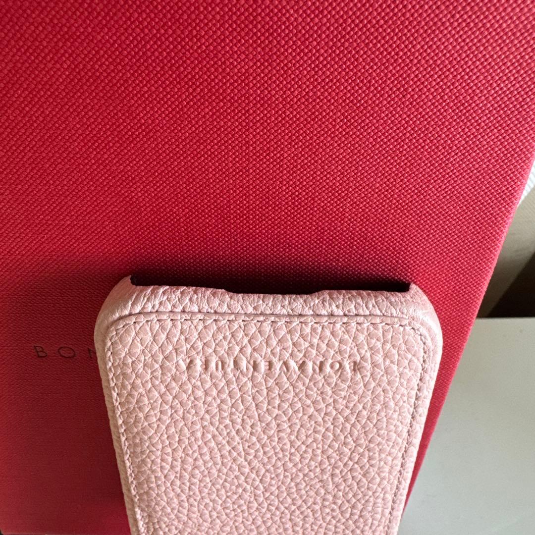 【美品】BONAVENTURA iPhone15pro レザーケース ピンク