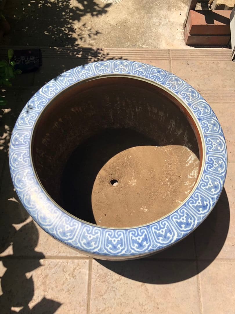 伊万里焼　火鉢　染付窓絵　手渡し　直接取引