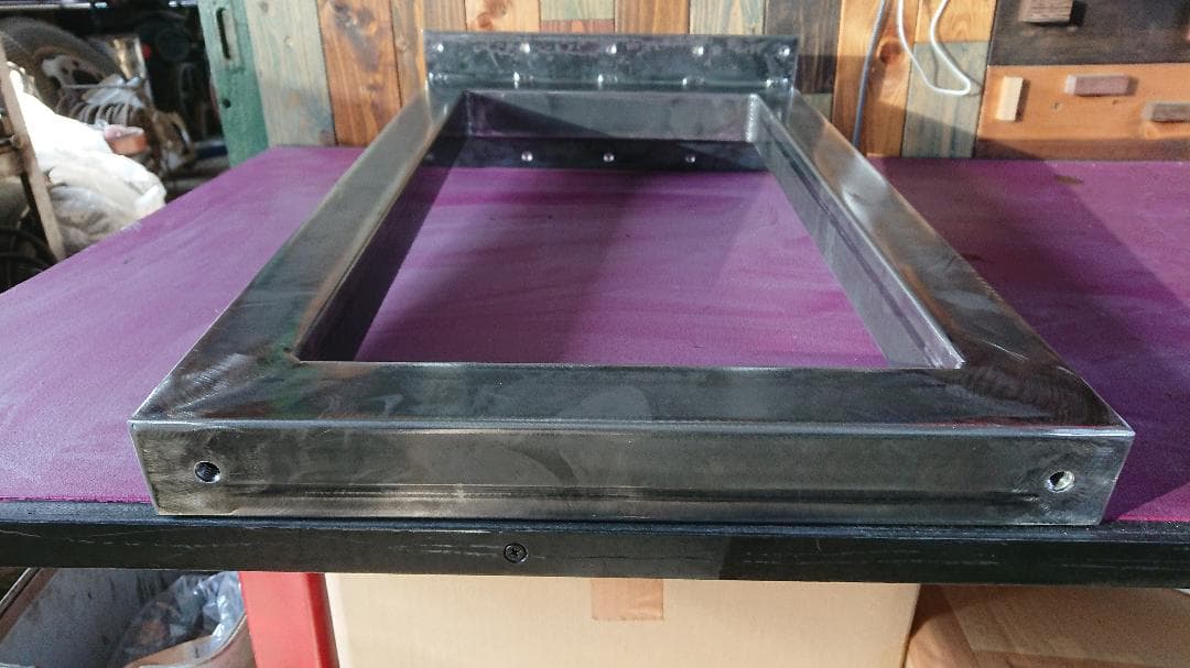 無塗装でアイアンな極太鉄脚♪ □型 2脚ver. ダイニングテーブル