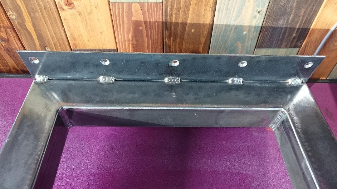 無塗装でアイアンな極太鉄脚♪ □型 2脚ver. ダイニングテーブル