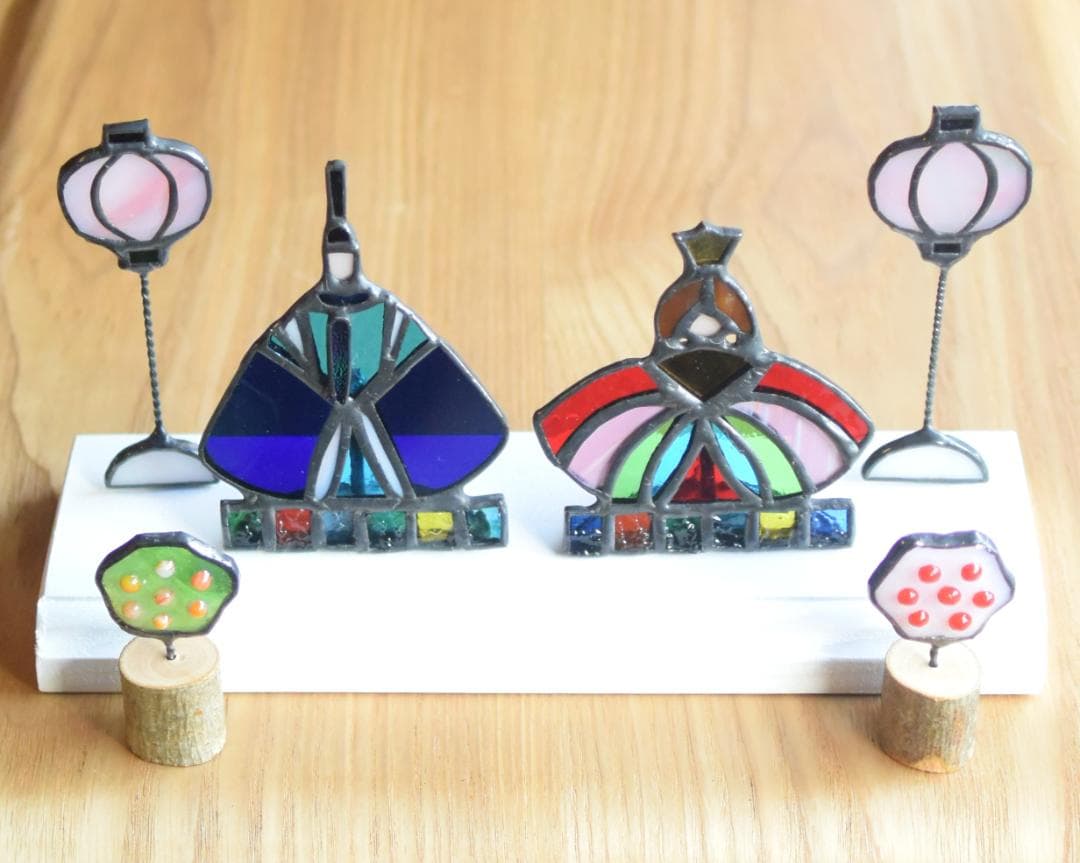 かに専用・ステンドグラスのひな人形(HIN11)