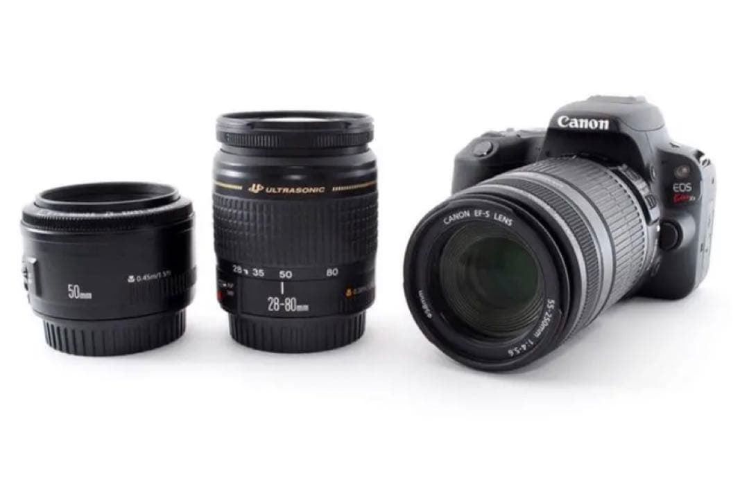 ☆人気機種☆canon kiss x9標準&望遠&単焦点トリプルレンズセット