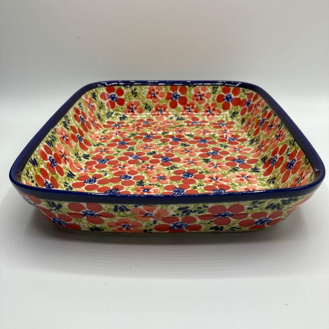 ポーリッシュポタリーオーブン皿 スクエア　大　新品