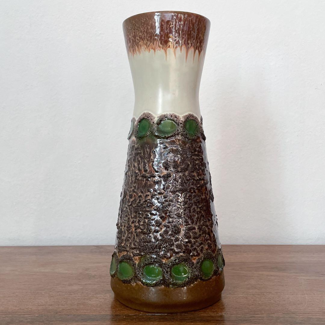 【東ドイツ Strehla大きな花瓶】fat lavaミッドセンチュリー 297
