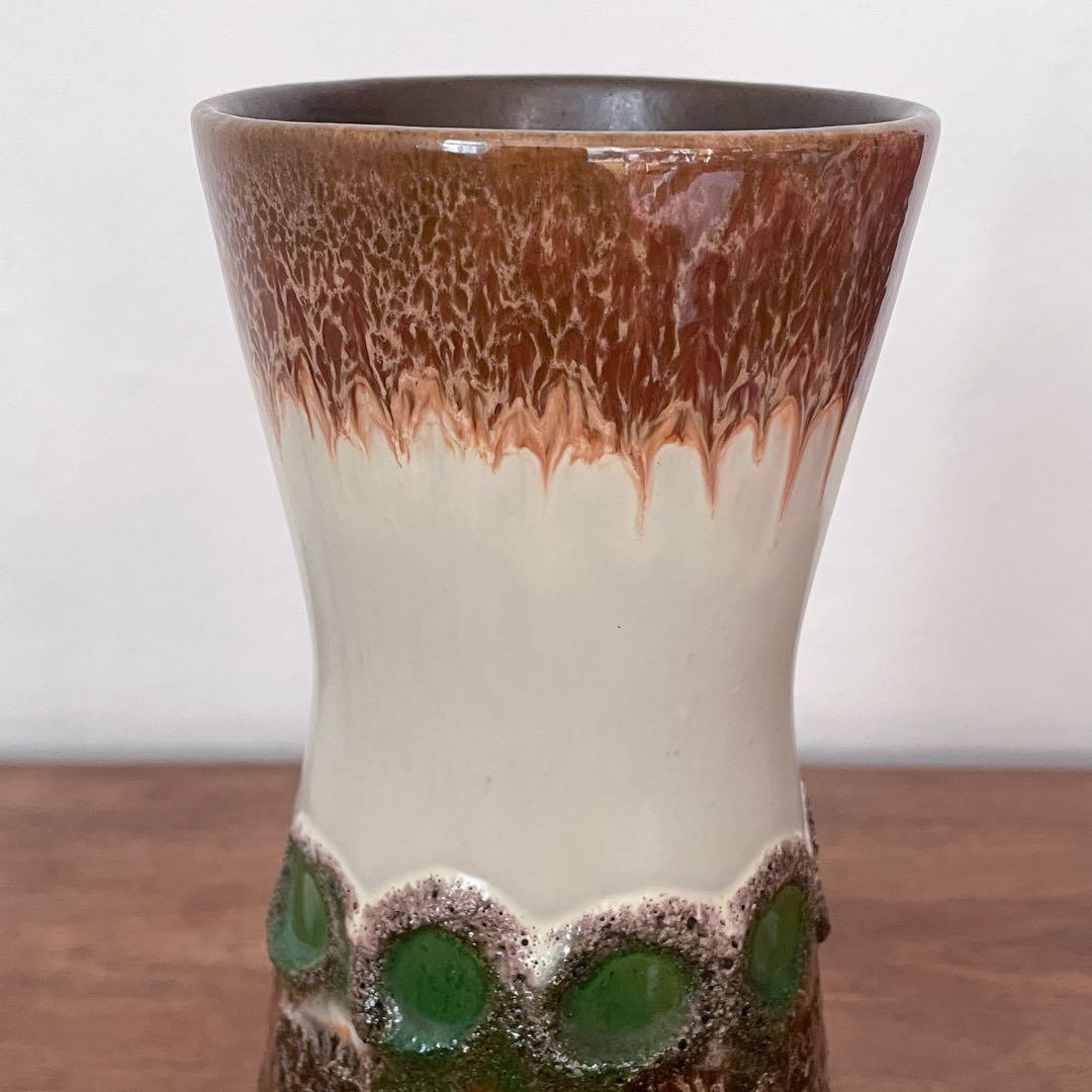 【東ドイツ Strehla大きな花瓶】fat lavaミッドセンチュリー 297