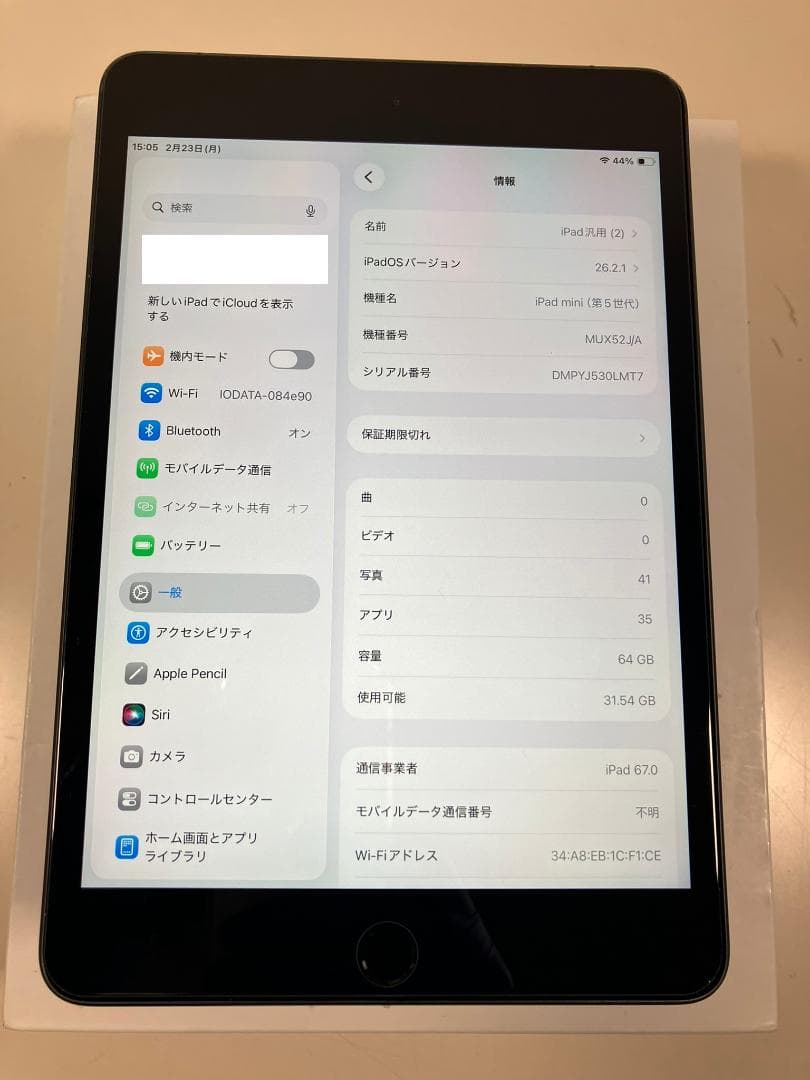 iPad mini5 グレー　64GB セルラー 中古品