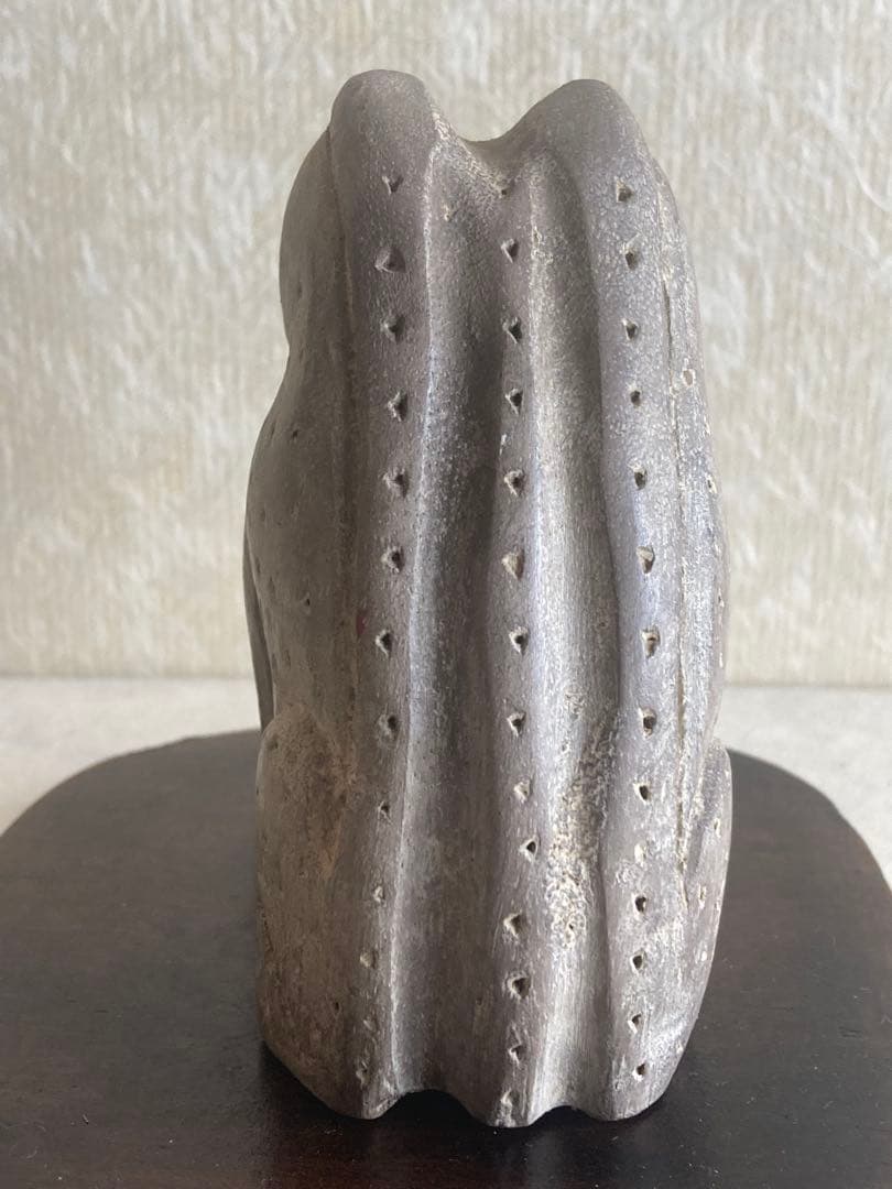 アジア民藝木彫カエル｜手彫りオブジェ｜民藝工芸｜トライバルアート｜H10.3cm