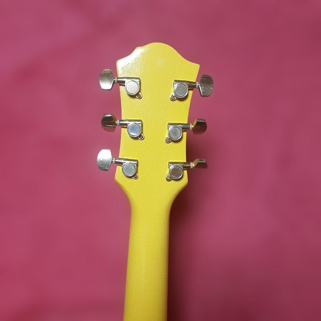 【良・美品】イエローハート風ペイント・hideモデル。モッキンバードエレキギター