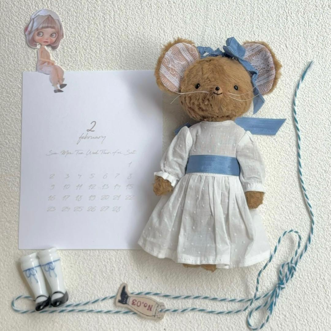 優しいネズミさん ブルーリボン 海外作家様 ハンドメイド テディベア ぬいぐるみ
