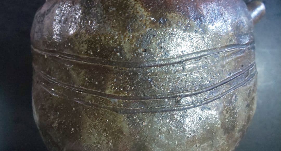 人間国宝 金重陶陽 手捻り 水注 共箱 道明識