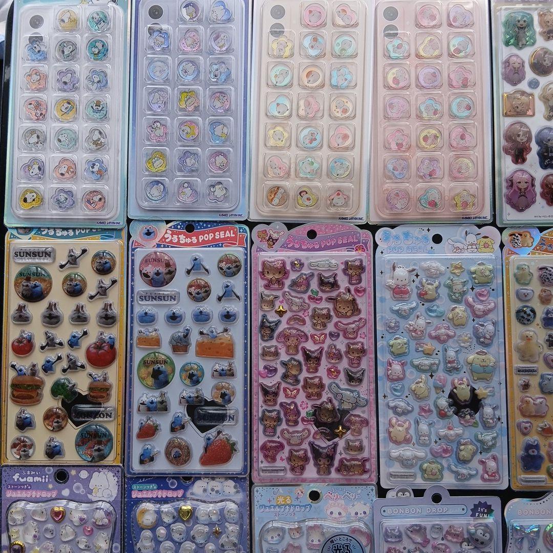 プチドロボンドロおはじきうるちゅるなどキャラクターシールまとめ売り27点
