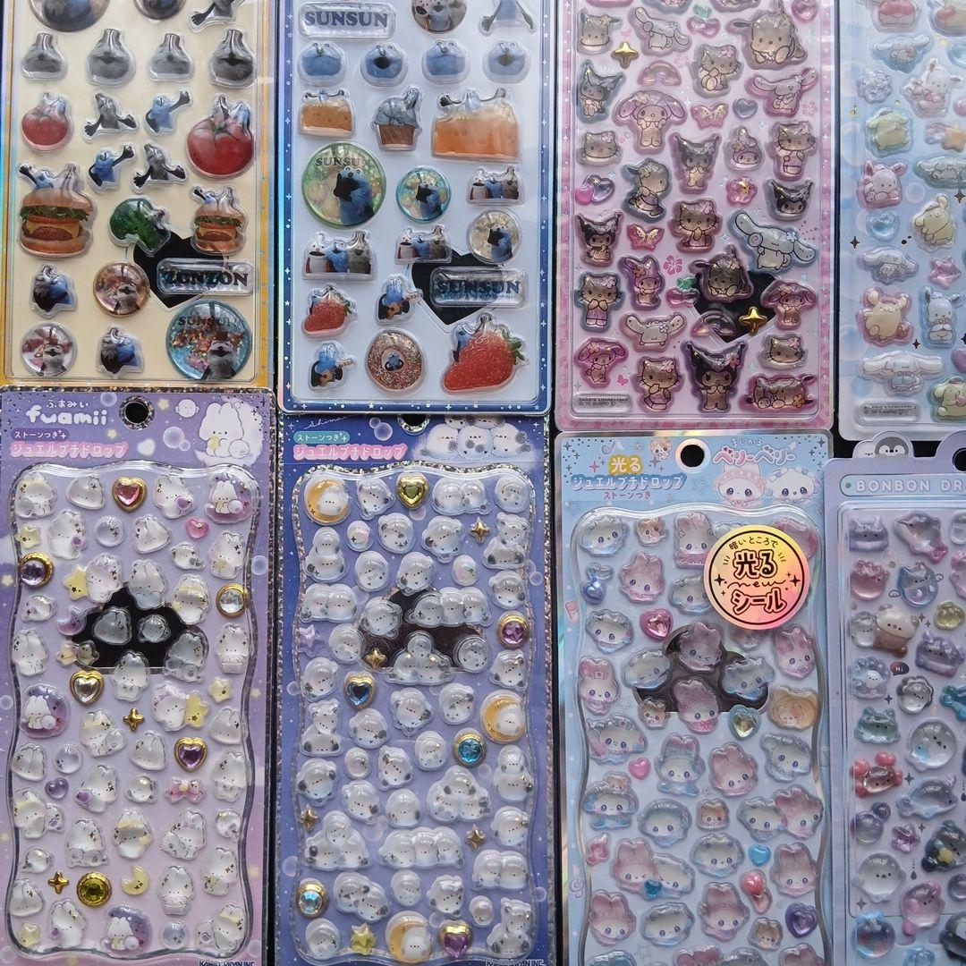 プチドロボンドロおはじきうるちゅるなどキャラクターシールまとめ売り27点