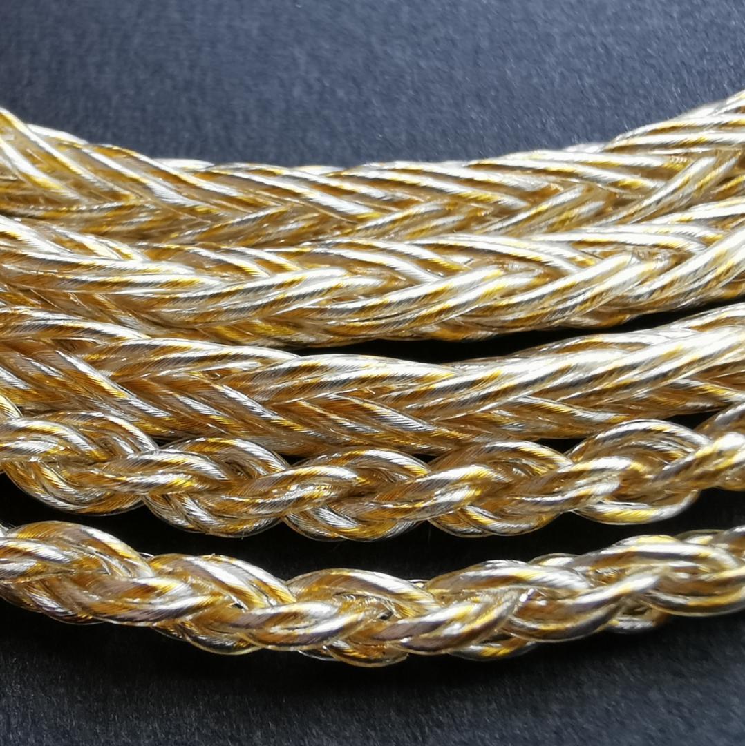 超希少!16芯金銀線撚り合わせリケーブル膨張MMCX/3.5mmミニプラグ