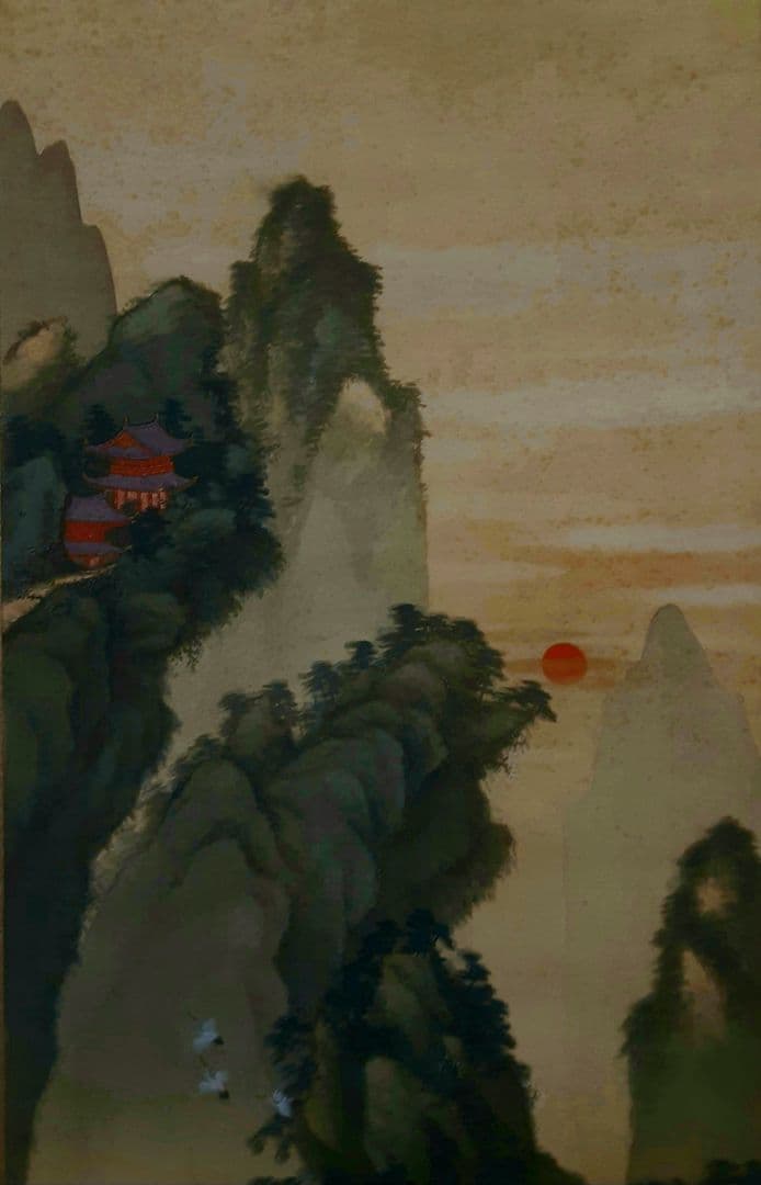 徳岡神泉　文化勲章　本物肉筆　共箱・二重箱入り　大正10年くらいの作