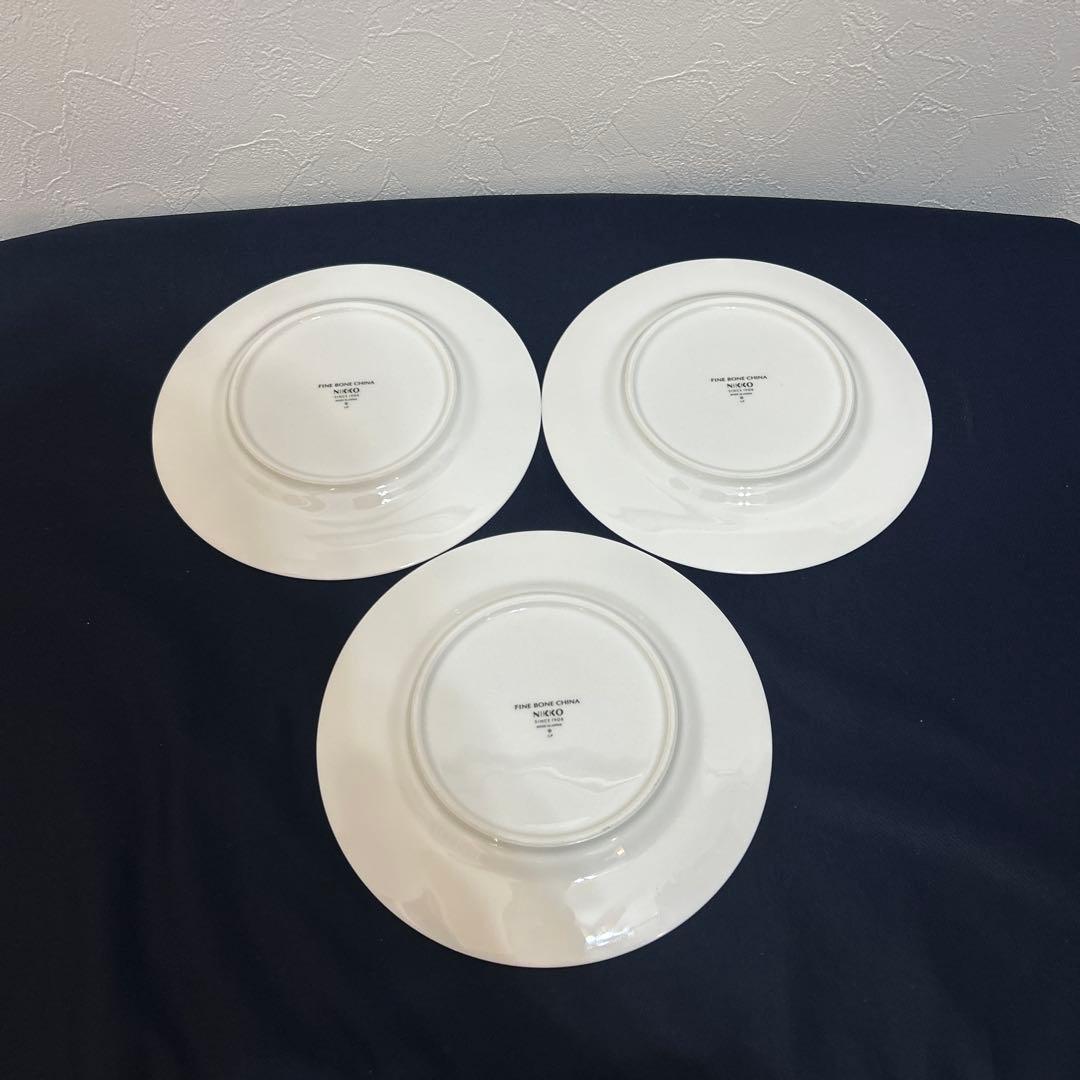 NIKKO プレート　19cm ケーキ皿　エリートモダン　３枚　シルクシャンパン