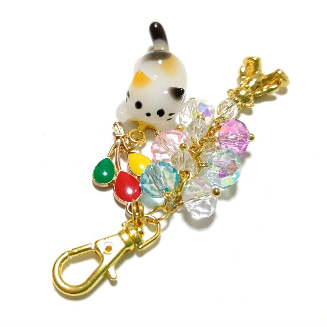 専用商品K-10093 じゃれ猫チャーム(風船 バルーン テディベア 三毛猫)