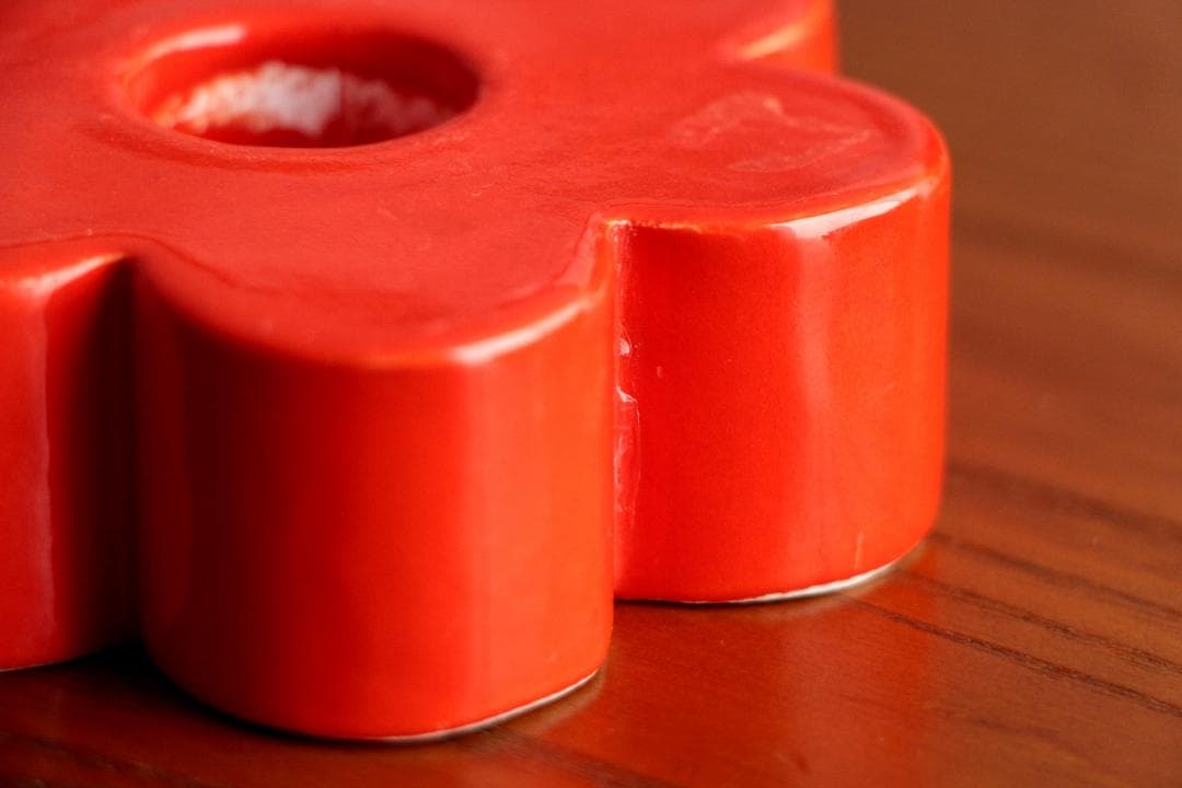 Lisa Larson リサラーソン キャンドルスタンド 赤 a