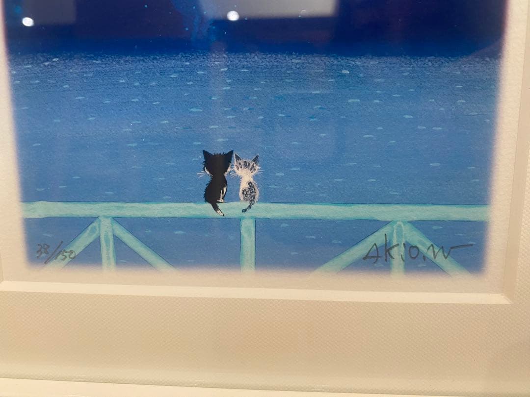 値下げ！ 限定 絵画 猫 作品 版画 渡辺あきお graphic station