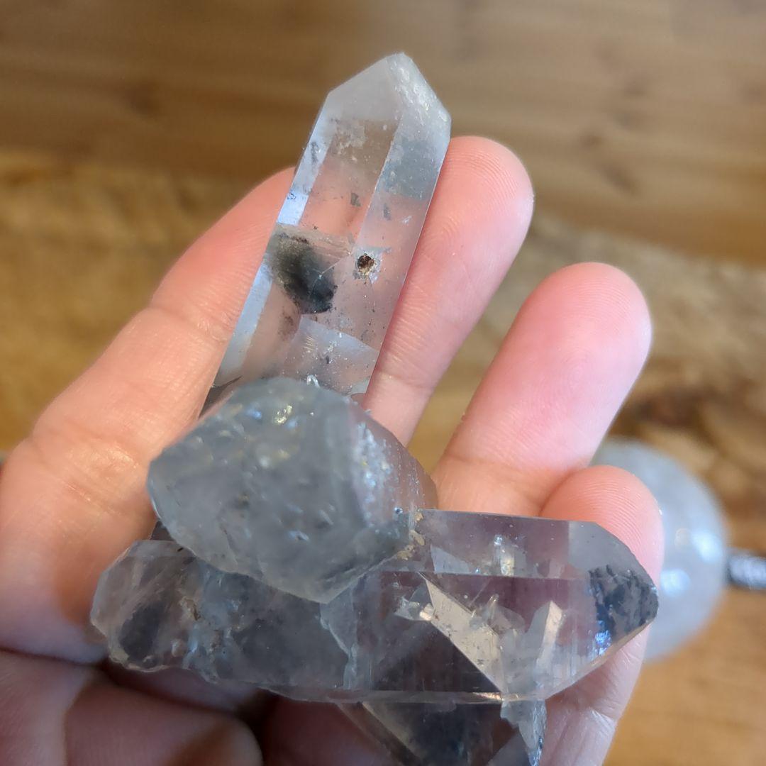 水晶球 ブラックルチルクォーツ クラスター ヒマラヤ水晶