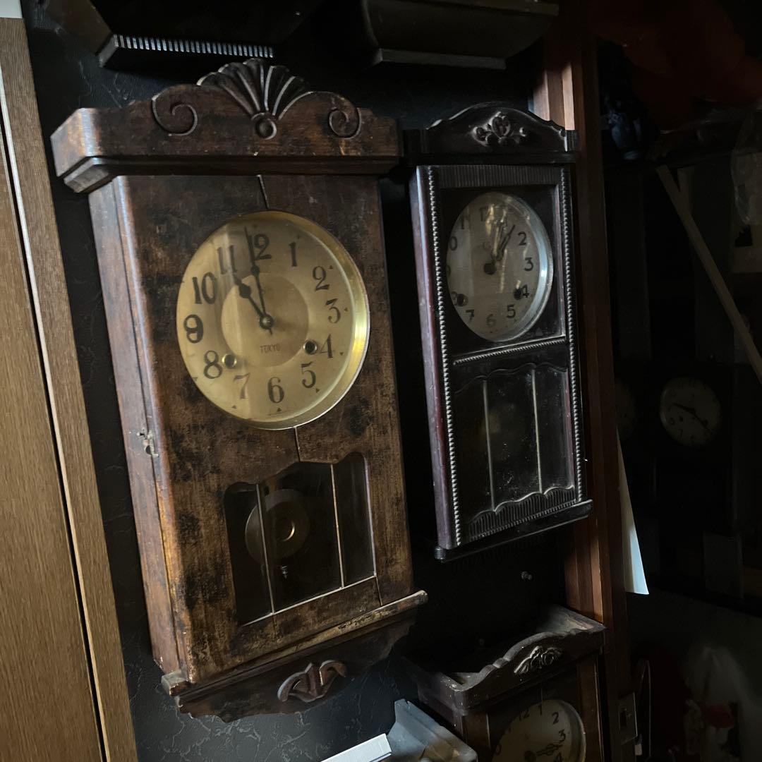 ゼンマイ掛け時計、ゼンマイ振り子時計、飛球製造掛け時計、昭和32年頃 68年前