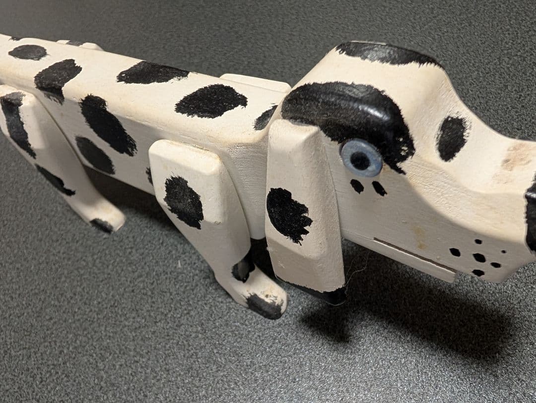 ヴィンテージ☆ダルメシアン木製置物 黒白斑点☆